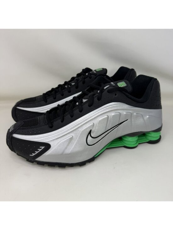 Nike Shox R4 Running Shoes Metallic Silver Black Green Men\'s Size 99 main image 6